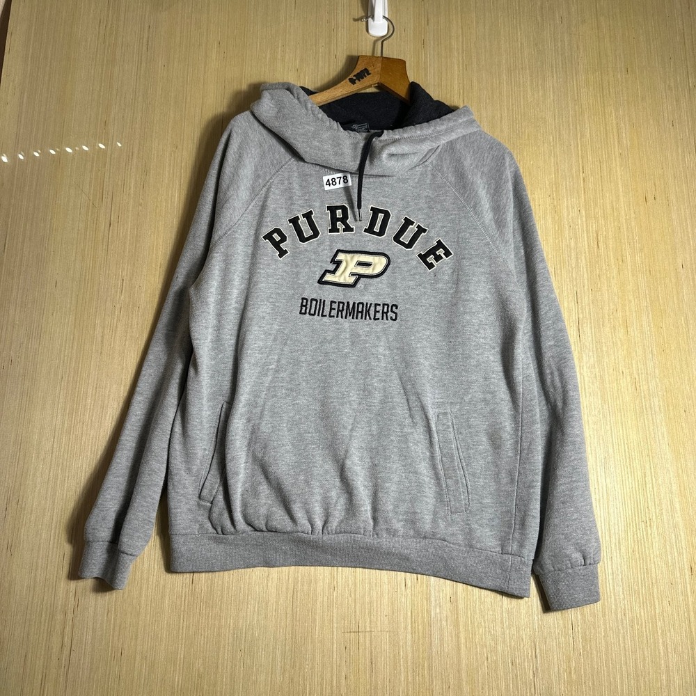 Purdue Boilermakers Hoodie Mens Large Gray Colosseum NCAA Hooded Pullover Y2K